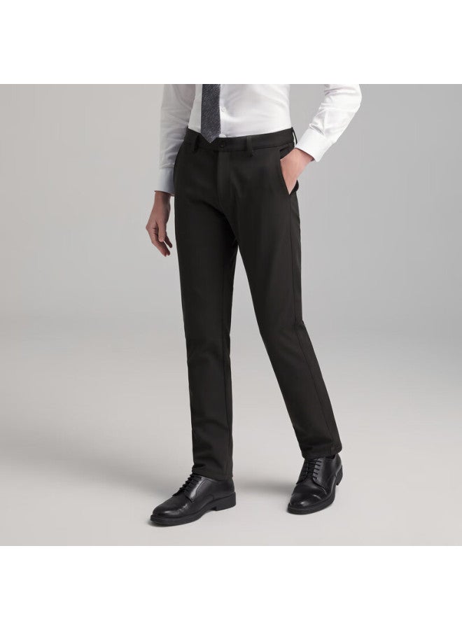 Youngor Men's Pants Autumn And Winter Youth Men's Business Casual Warm Trousers Black 175/82a - Image 2