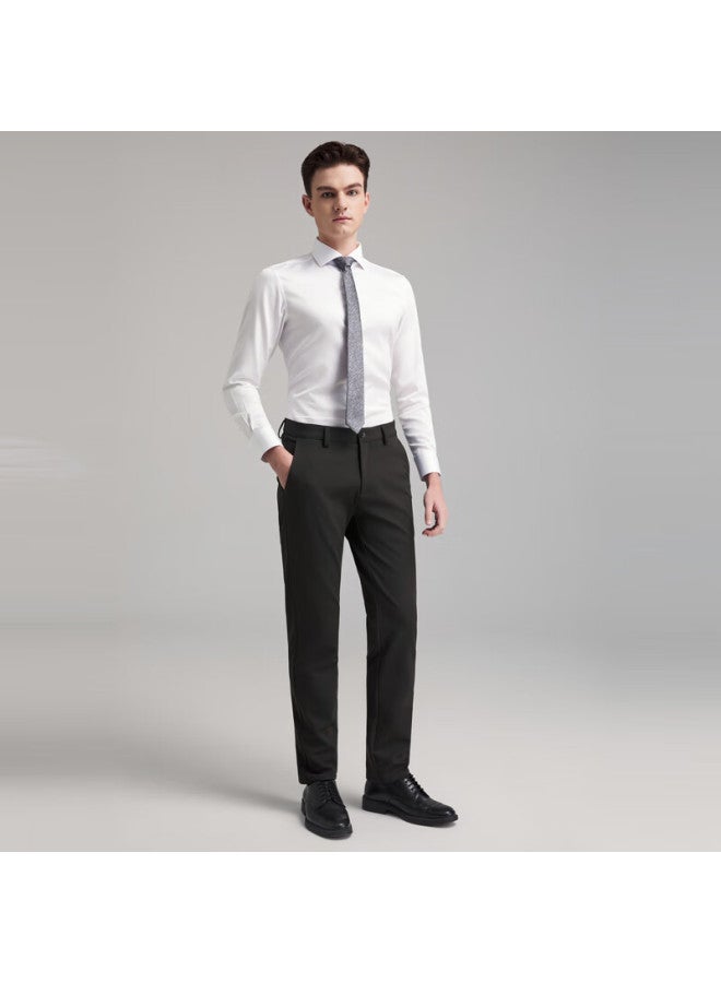 Youngor Men's Pants Autumn And Winter Youth Men's Business Casual Warm Trousers Black 175/82a - Image 1