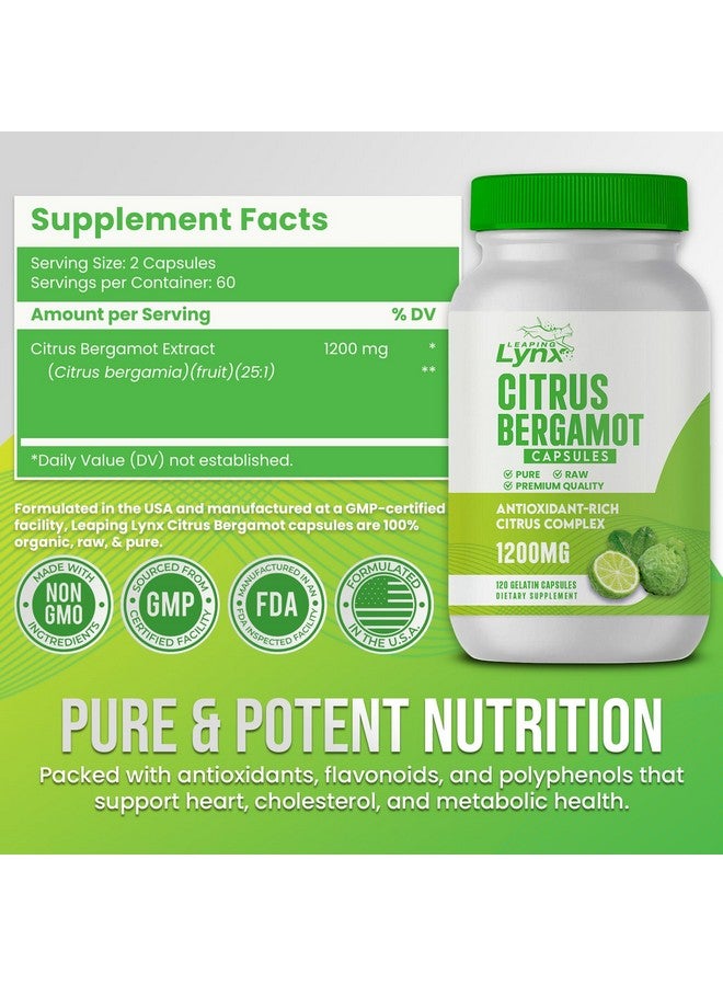 Leaping Lynx Citrus Bergamot Capsules 1200mg - Heart & Cholesterol Support Supplement - 120 Capsules, 60-Day Supply - Antioxidant Flavonoids & Polyphenols - Non-GMO, Natural, Cardiovascular Health for Men & Women - Image 4