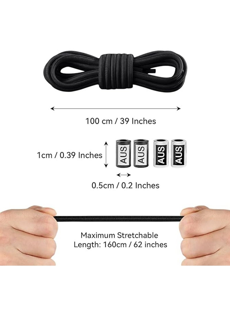 تريكل 2 أزواج لا ربطة حذاء مرنة. بيضاوي ربطة حذاء بلا ربطة. تمديد سلاسل الأحذية للبالغين والأطفال - Image 4