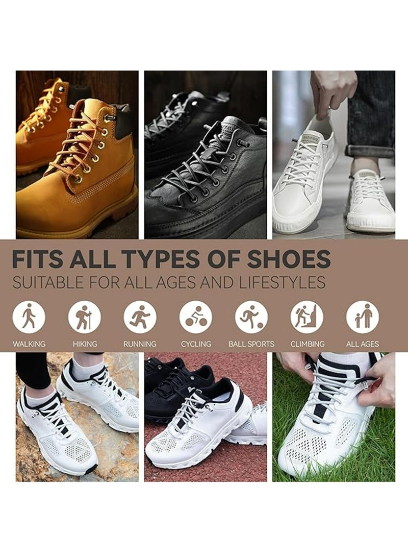 تريكل 2 أزواج لا ربطة حذاء مرنة. بيضاوي ربطة حذاء بلا ربطة. تمديد سلاسل الأحذية للبالغين والأطفال - Image 5