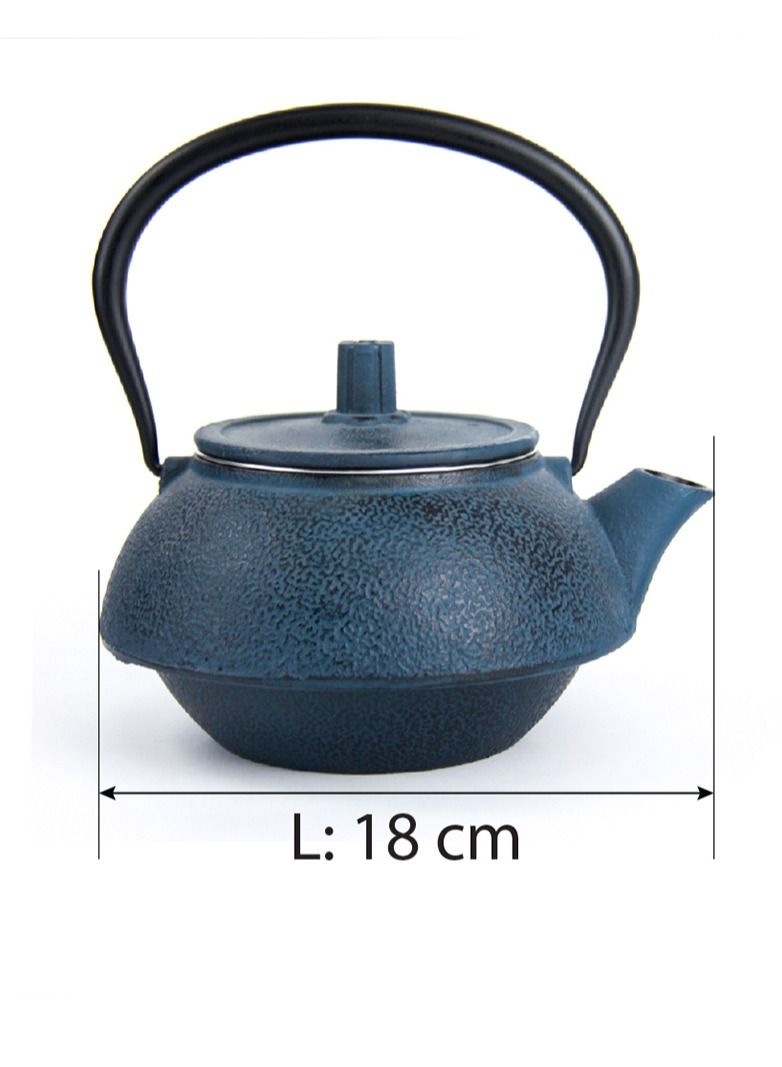 Tealand Cast Iron Teapot Coated with Enameled Interior With Stainless Steel Infuser Tea Kettle 1.0 Liter Blue  - Image 5
