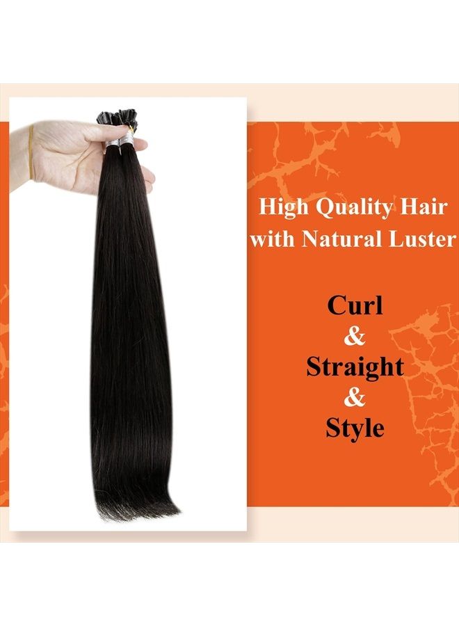 Full Shine U Tip Human Hair Extensions 14Inch Black U Tip Hair Extensions Human Hair 1B Remy U Tip Hair Extensions Real Human Hair Black Hot Fusion U Tips Hair Extensions 40g/50s U Tip Hair Extensions - Image 5
