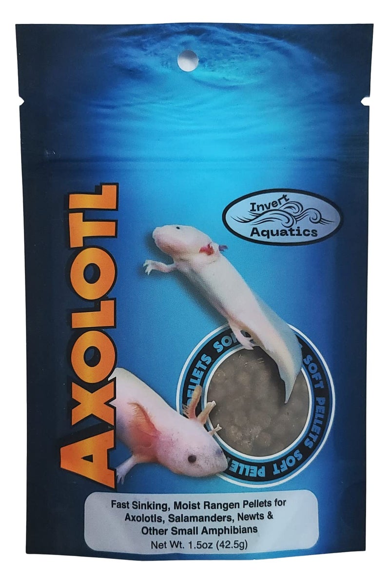 Invert Aquatics Soft Pellets for Axolotls - Moist Sinking Diet for Axolotl, Newts, Salamanders & Other Small Amphibians (1.5 oz (42.5g)) - Image 1