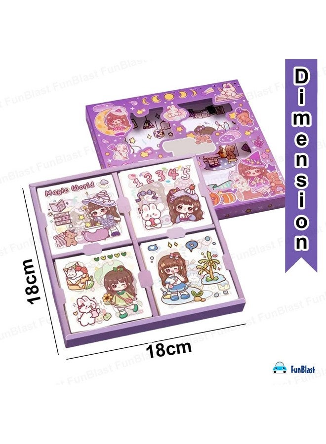 FunBlast Nini’s Magic World Theme Kawaii Self Adhesive Floor Stickers -100 Sheets PVC Cute Washi Sticker for Project, Japanese Style Girls Sticker Set, Scrapbooking, DIY Arts Crafts - 18 x 18 x 2 CM - Image 2