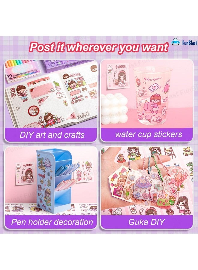 FunBlast Nini’s Magic World Theme Kawaii Self Adhesive Floor Stickers -100 Sheets PVC Cute Washi Sticker for Project, Japanese Style Girls Sticker Set, Scrapbooking, DIY Arts Crafts - 18 x 18 x 2 CM - Image 4