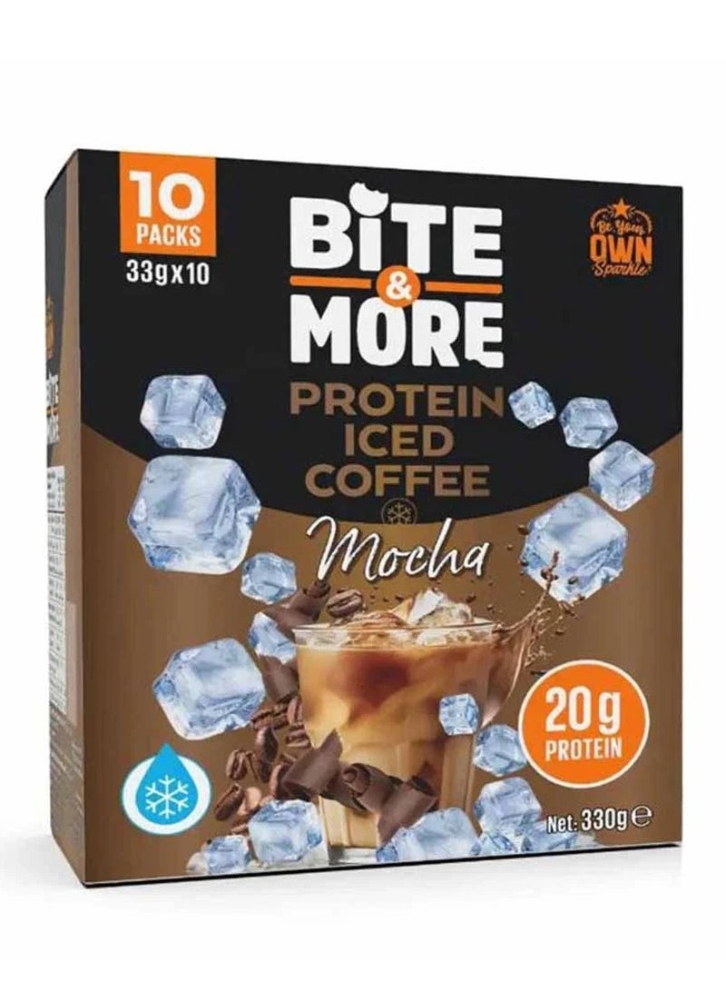 BITE & MORE PROTEIN ICED COFFEE,MOCHA FLAVOUR 33Gram pack of 10 - Image 1
