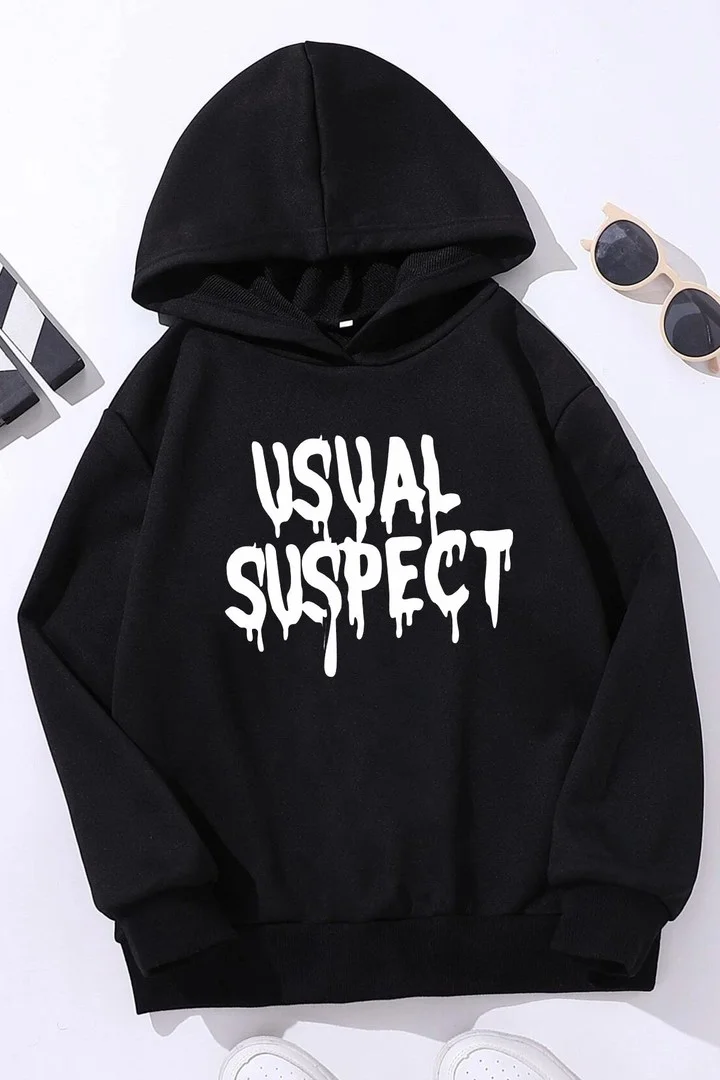 ONLYTRENDWEAR Kids Usual Suspect Printed Sweatshirt 3-4 Years Old Black