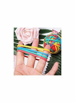 KASTWAVE Rubber Band Balls Rainbow, Colorful Elastic Stretchable Stationery Holder Band Loops  - Image 3