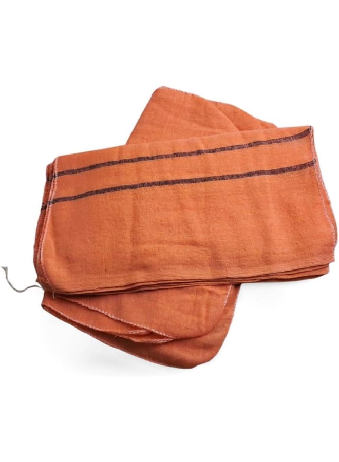 فوطة برتقالي لتنظيف السيارة، المكتب والمنزل والاستخدامات متعددة (عبوة من 12 قطعة) (2XL) 65 * 35 سم