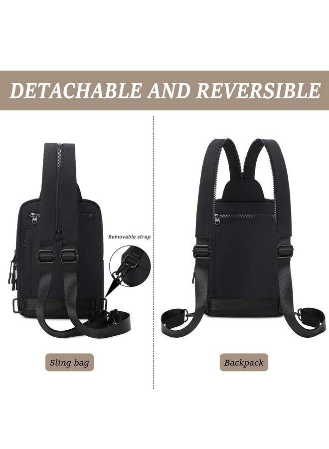 MYHOZEE Crossbody Sling Bags for Women Men 2 in 1 Diaper Bag Backpack Purse with Wipes Pouch and Water Bottle Pocket Nylon Cross Body Bag for Woman Large Front Chest Shoulder Bags Travel Everyday Bag - Image 5