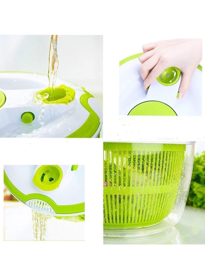 سلطانية تجفيف الخضار والسلطة – أداة دوارة عملية لغسل وتجفيف الخس والخضروات بسرعة – وعاء مطبخ متعدد الاستخدامات بغطاء سهل التشغيل - متعدد الالوان - Image 4