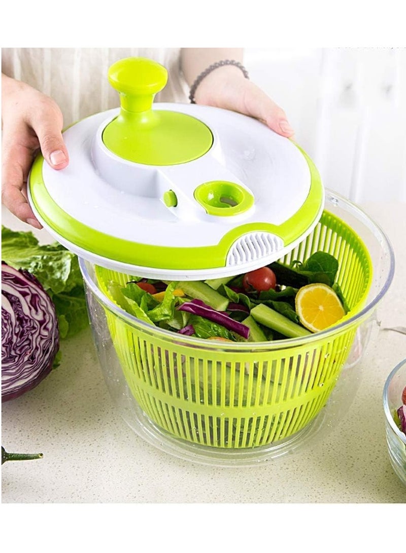 سلطانية تجفيف الخضار والسلطة – أداة دوارة عملية لغسل وتجفيف الخس والخضروات بسرعة – وعاء مطبخ متعدد الاستخدامات بغطاء سهل التشغيل - متعدد الالوان - Image 5