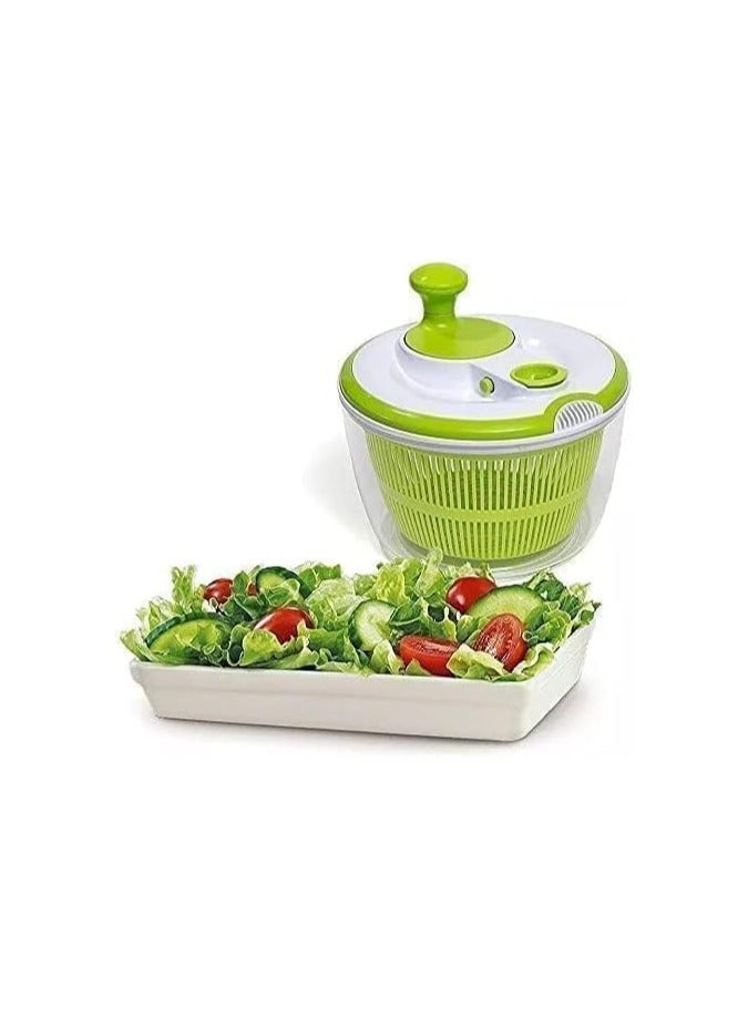 سلطانية تجفيف الخضار والسلطة – أداة دوارة عملية لغسل وتجفيف الخس والخضروات بسرعة – وعاء مطبخ متعدد الاستخدامات بغطاء سهل التشغيل - متعدد الالوان - Image 3
