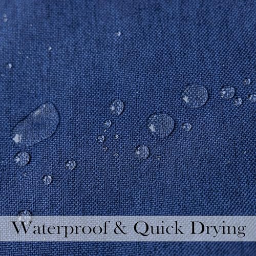 Demetex Outdoor Pillow Covers 20x20 Waterproof Decorative Pillow Cases Square Throw Pillows for Couch Outside Patio Garden, Set of 4, 20 x 20 Inch, Navy Blue - Image 5
