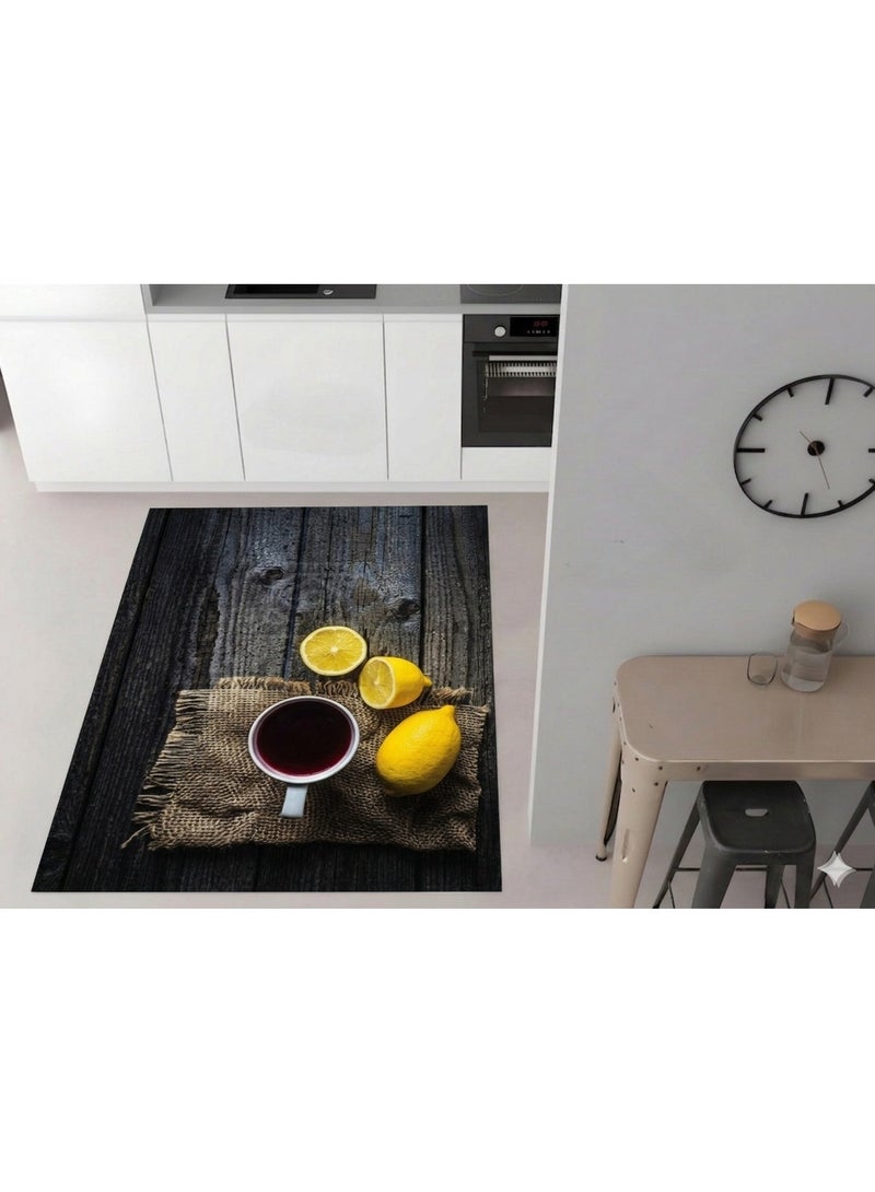 مشاية مطبخ ثلاثية الأبعاد (3D) بتصميم ريفي دافئ - مقاس 120×180 سم - ظهر مانع للانزلاق - قابلة للغسيل - Image 1