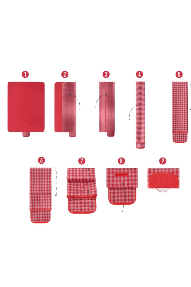 ساكن بطانية نزهة كبيرة للشاطئ مقاومة للماء والرمل، بطانية خارجية قابلة للطي، حصيرة شاطئ خالية من الرمل مع حزام حمل، سجادة شاطئ خفيفة الوزن تناسب 2 الى 4 بالغين للشاطئ والعشب والحديقة - Image 3