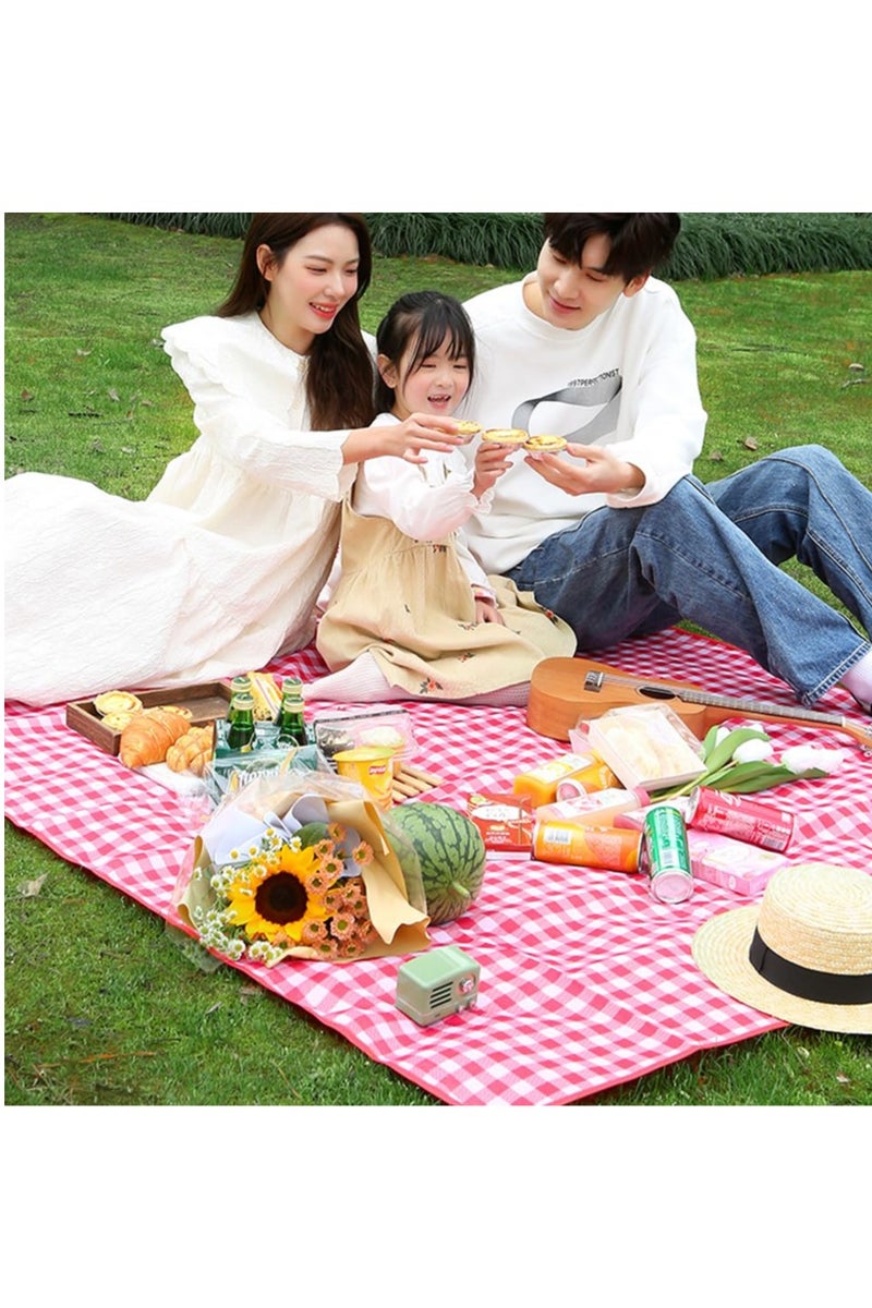 ساكن بطانية نزهة كبيرة للشاطئ مقاومة للماء والرمل، بطانية خارجية قابلة للطي، حصيرة شاطئ خالية من الرمل مع حزام حمل، سجادة شاطئ خفيفة الوزن تناسب 2 الى 4 بالغين للشاطئ والعشب والحديقة - Image 5