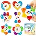 LovesTown 6PCS Color Sorting Toys Matching Games for Toddlers Different Shapes Sensory Fidget Toys for Kids with Autism Airplane Travel Birthday Gifts Christmas Goodie Bags Classroom Rewards - Image 2