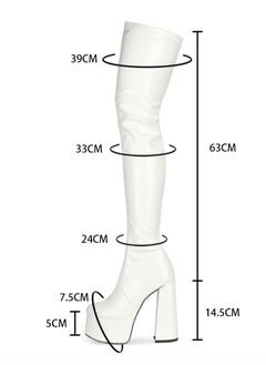 Womens Solid Over The Knee Boots Thigh High Chunky Heel Round Toe Long Boots Elegant Classic Fashion Tall Boots White - pzsku/ZB16BCC0F233A0D87CEE9Z/45/_/1730704384/88080eef-ae13-4943-8f33-116034e23fdb