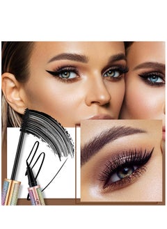 QIC 2 in 1 Eyeliner and Mascara Set Black Liquid Eyeliner Pencil Waterproof Mascara Black Volume and Length Long Lasting Lengthening No Blooming Eyes Makeup Kit  - Image 5