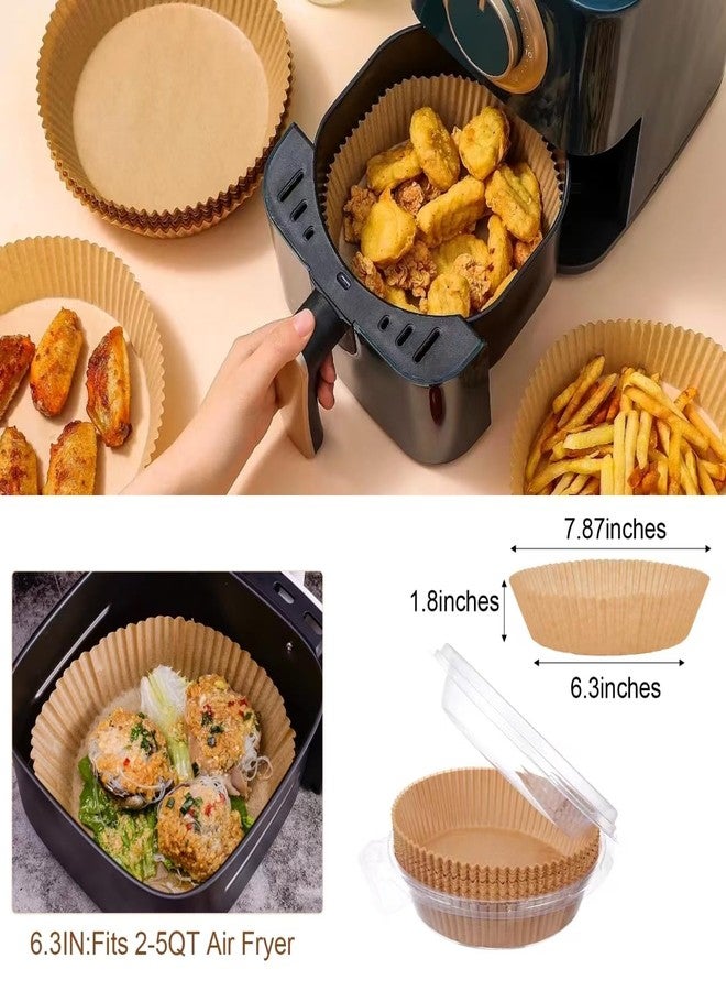 Fondpen Air Fryer Paper Liners, 100PCS Non-Stick Air Fryer Liners Parchment Paper, 6.3 Inch Air Fryer Liners Disposable, Round Airfryer Liners for 2-5QT Air Fryer Baking Roasting Microwave - Image 2