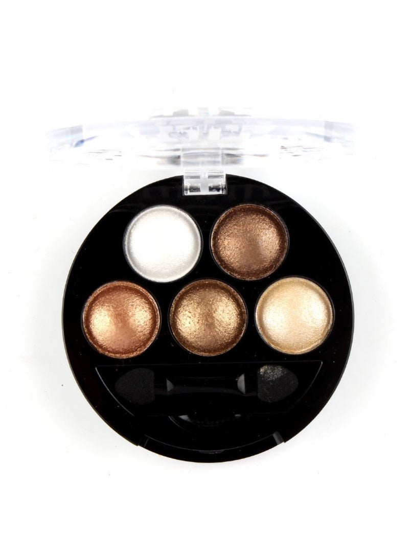 Mallofusa - Mallofusa 5 Colors Eye Shadow Palette Powder Metallic Shimmer Eyeshadow Palette (Golden Frenzy) 4.7oz - Image 1