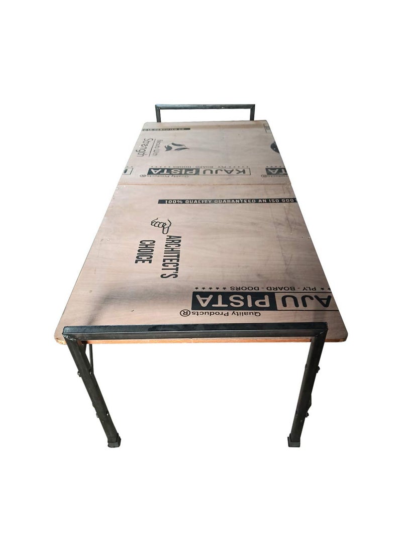 AARAM CHARPAI UDYOG AARAM CHARPAI UDYOG Iron Folding Single Bed Engineered Wood IRON_Brown  - Image 1
