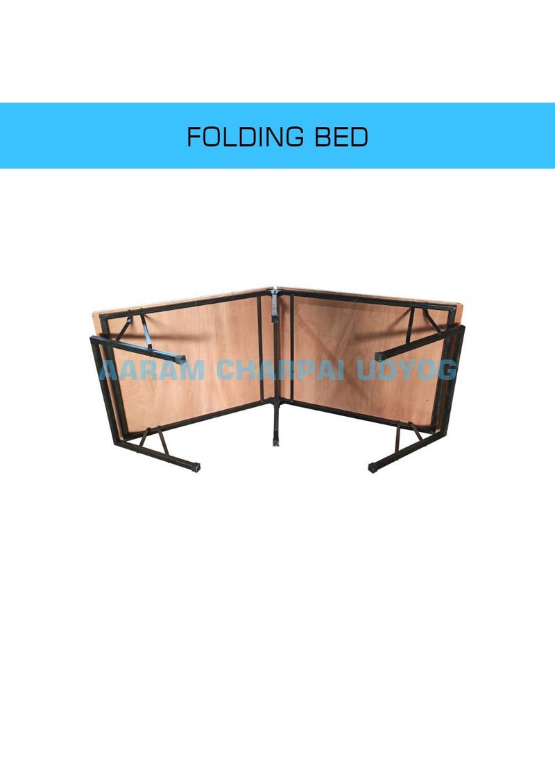 AARAM CHARPAI UDYOG AARAM CHARPAI UDYOG Iron Folding Single Bed Engineered Wood IRON_Brown  - Image 4