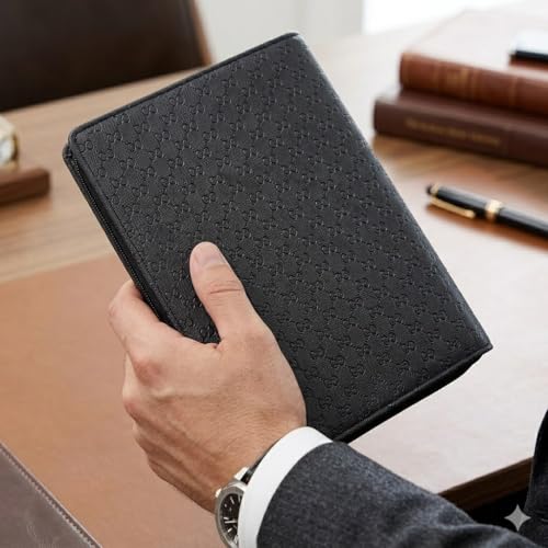 essart Premium PU Leather Men's & Women's Pen case for 24 pcs Pen Organizer Pen Case Pencil Case - Zippered Pen Pencil Bag Pouch for School, Work & Office Marker Case Organizer Colour D-Black - Image 5