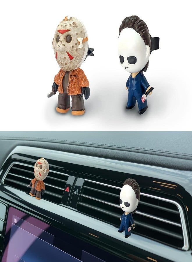 GENANY 3D 2pcs Resin Movie Character Car Air Freshener Vent Clips, Spooky Car Fresheners, Gothic Air Freshener Car, Christmas Horror Gifts for Women and Men, Scary Car Decorations - Image 1