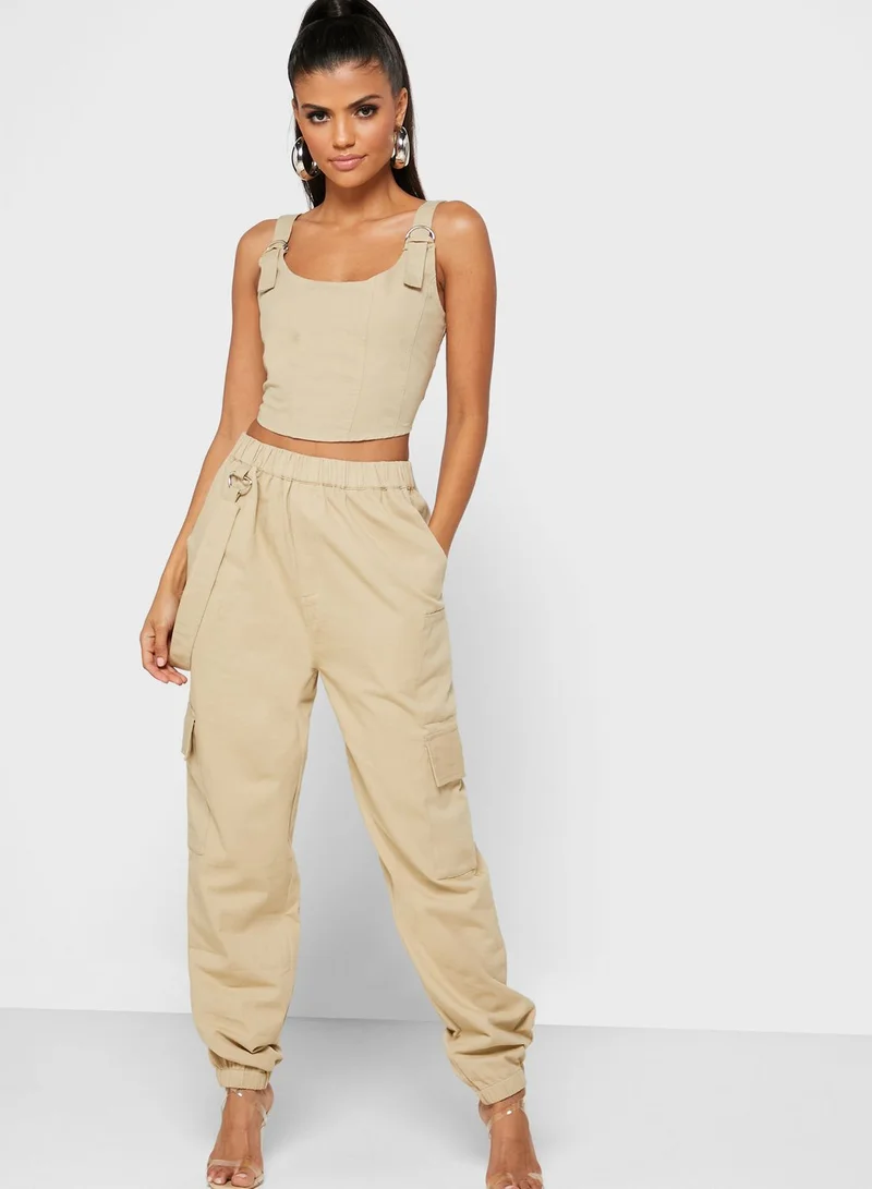 Missguided Corset Detail Crop Top