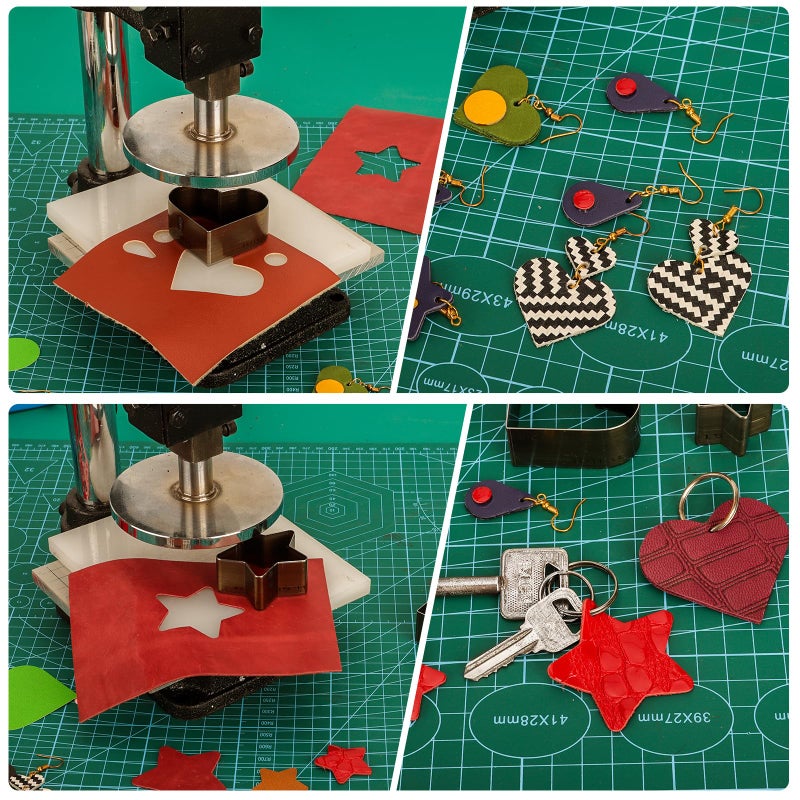 HONGYMA Leather Press Hole Puncher Leather Cutting Machine Hand Punching Machine for DIY Craft Punching Holes Cutting, Forming Pressing,Install Rivets and Snap Buttons - Image 5