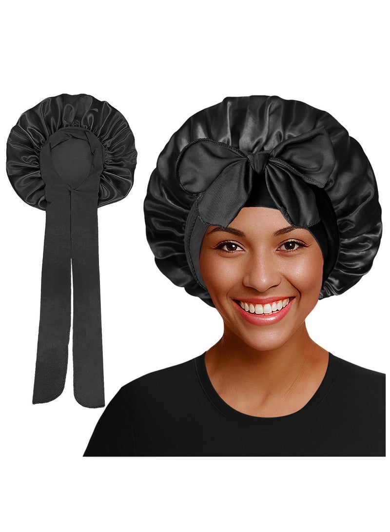 Generic SILK SLEEPING CAP - Silk hair cap with adjustable ties to moisturize and protect hair!  - Image 1