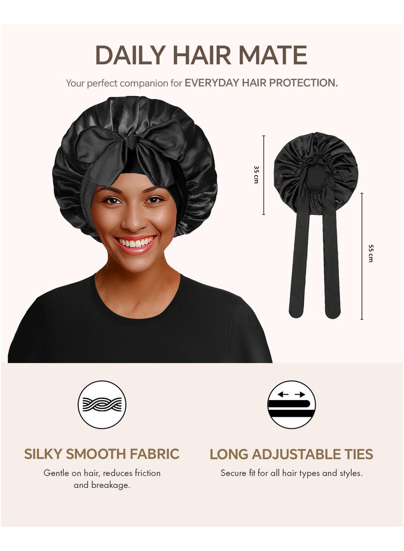 Generic SILK SLEEPING CAP - Silk hair cap with adjustable ties to moisturize and protect hair!  - Image 2