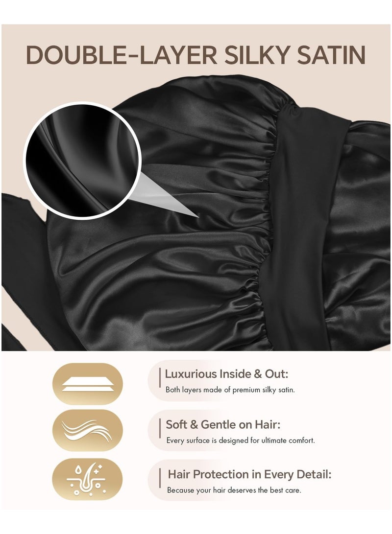 Generic SILK SLEEPING CAP - Silk hair cap with adjustable ties to moisturize and protect hair!  - Image 3