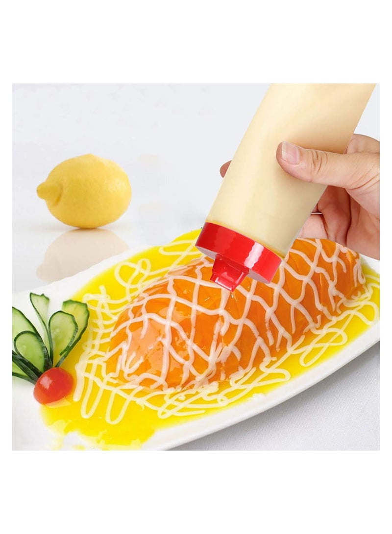 SOLARAE Squeeze Bottles, 2 Pack Porous Squeeze Bottles, Leak Proof Refillable Condiment Container for Kitchen Use, Squeeze Bottles for Sauces, Salad Dressings, Top Dispensers for Ketchup Mustard - Image 3