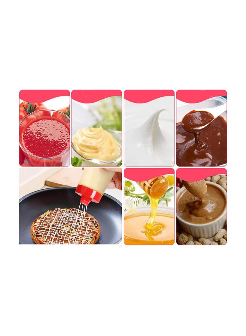 SOLARAE Squeeze Bottles, 2 Pack Porous Squeeze Bottles, Leak Proof Refillable Condiment Container for Kitchen Use, Squeeze Bottles for Sauces, Salad Dressings, Top Dispensers for Ketchup Mustard - Image 4