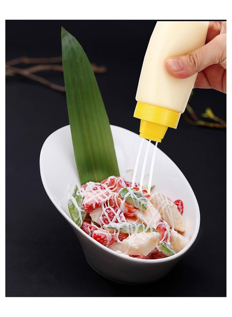 SOLARAE Squeeze Bottles, 2 Pack Porous Squeeze Bottles, Leak Proof Refillable Condiment Container for Kitchen Use, Squeeze Bottles for Sauces, Salad Dressings, Top Dispensers for Ketchup Mustard - Image 5