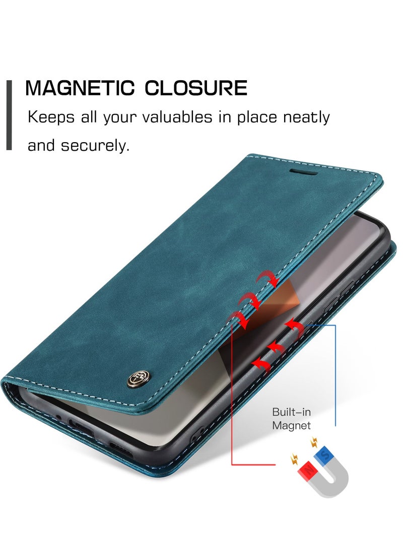 CaseMe For Xiaomi Redmi Note 13 Pro Plus Cover, Soft PU Leather Shockproof Mobile Phone Wallet Case, Full Body Protective Flip Cover Magnetic Adsorption Back Cover - Image 3