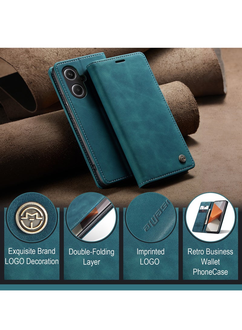 CaseMe For Xiaomi Redmi Note 13 Pro Plus Cover, Soft PU Leather Shockproof Mobile Phone Wallet Case, Full Body Protective Flip Cover Magnetic Adsorption Back Cover - Image 4