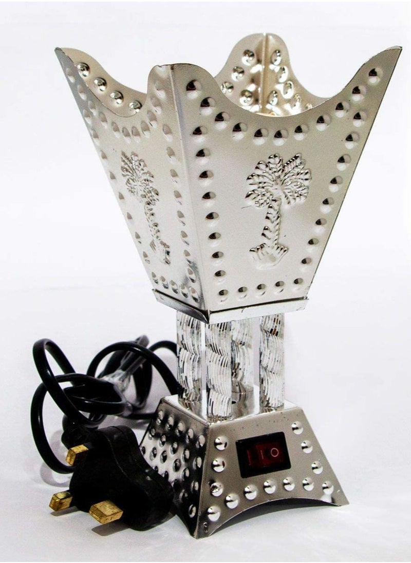 SAQOWARE Electric Bakhoor Burner/Madkhan/Mabkhara/Oud Burner/Incence Burner(Silver) -4 Corner Shape  - Image 1