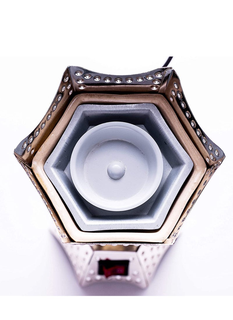 SAQOWARE Electric Bakhoor Burner/Madkhan/Mabkhara/Oud Burner/Incence Burner(Silver) -4 Corner Shape  - Image 3