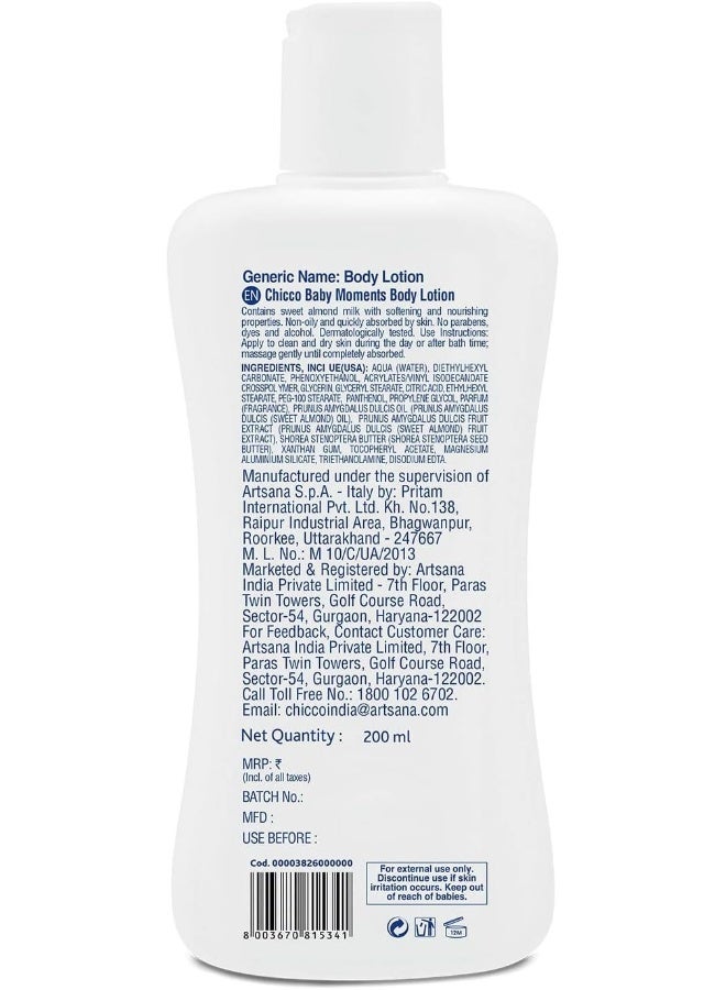 Chicco Baby Moments Body Lotion 200ml - Image 3