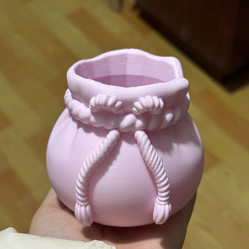 Pink Bow-Shaped Pen Holder Desk Organizer Lightweight Minimalist Office - Image 4
