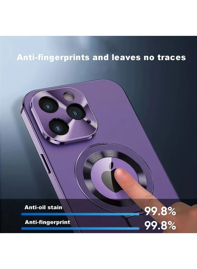 غلاف هاتف مغناطيسي ذهبي شفاف مع حامل خاص بآيفون 14 برو ماكس للحفاظ على الخصوصية - Image 5