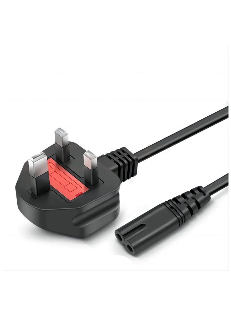 LZUMWS 1.5M UK Plug 3A Fig 8 Replacement AC Power Cord for PS5/PS4/PS3/Xbox Series S/Surface Laptop Charger and Other 8-Type Interface Devices