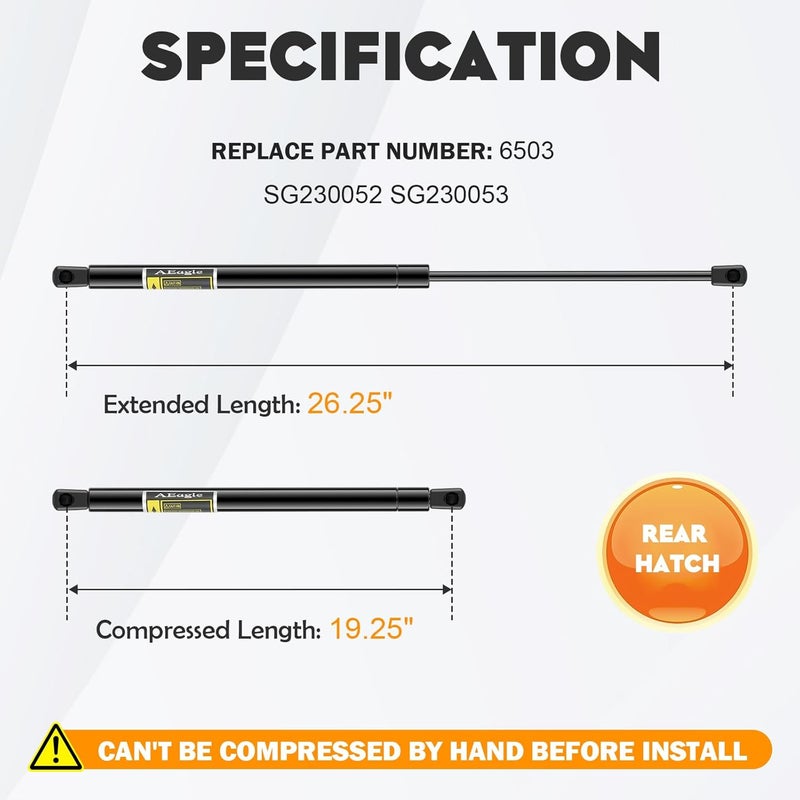 AEagle Rear Liftgate Hatch Lift Supports for Hummer H2 - Image 2