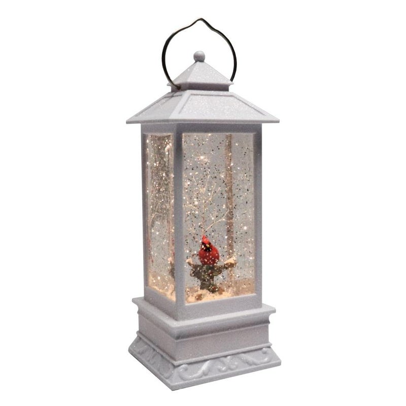 Roman Christmas by Roman Inc  Acrylic Collection  White Lighted with Red Cardinal Lantern  11"" H Holiday Home Decor - Image 1