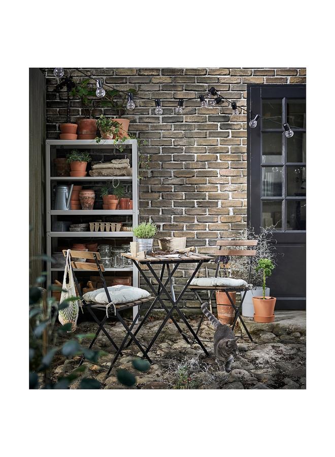 Generic Table+2 chairs, outdoor, black/light brown stained  - Image 2